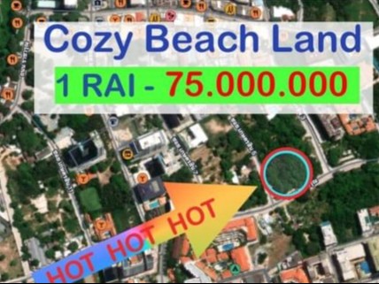 84013 | 帕山靠近 Cozy Beach（舒适海滩）1804平米土地，7,500万泰铢